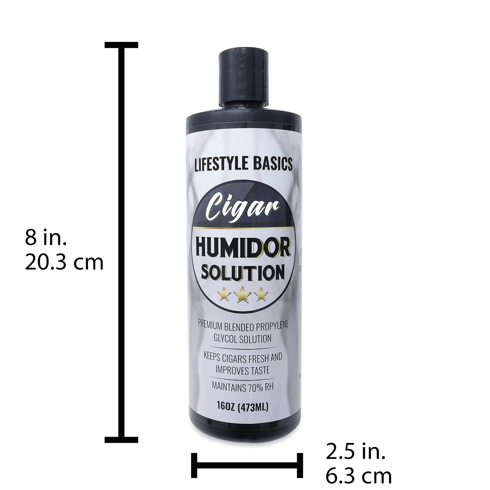 Cigar Humidor Solution 16 oz (473 ml) – 16 fl oz, Black,white,yellow