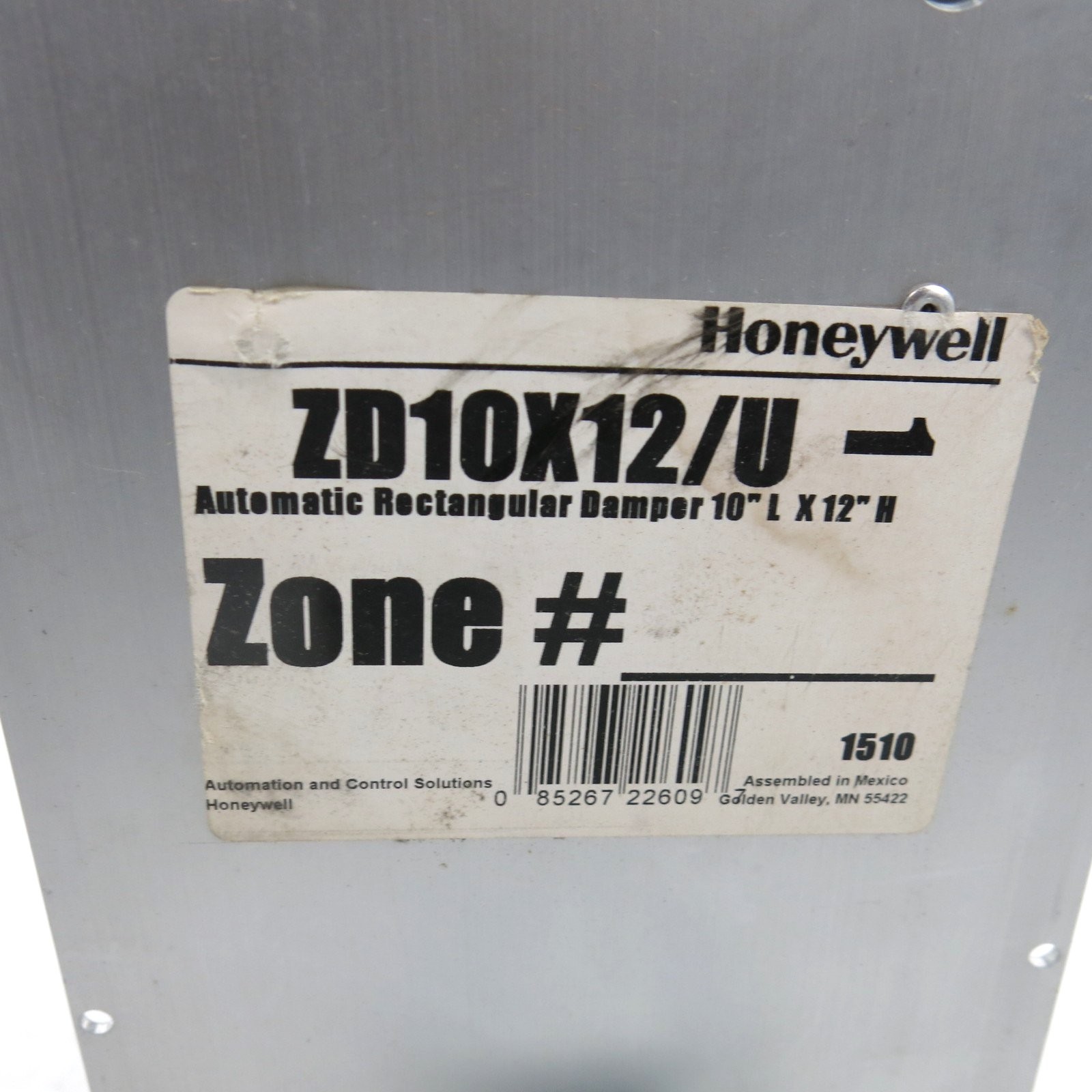 Honeywell ZD10X12 Automatic 10″ x 12″ Rectangular Zone Zoning Control Damper 24V