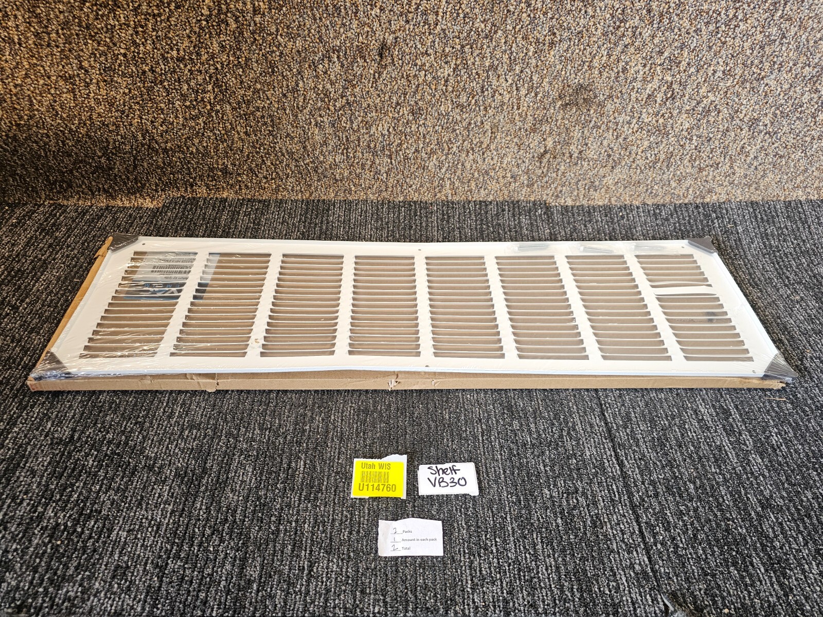 (QTY 2) HVAC Premium 32″W X 8″H Steel Return Air Grille – Sidewall and Ceiling