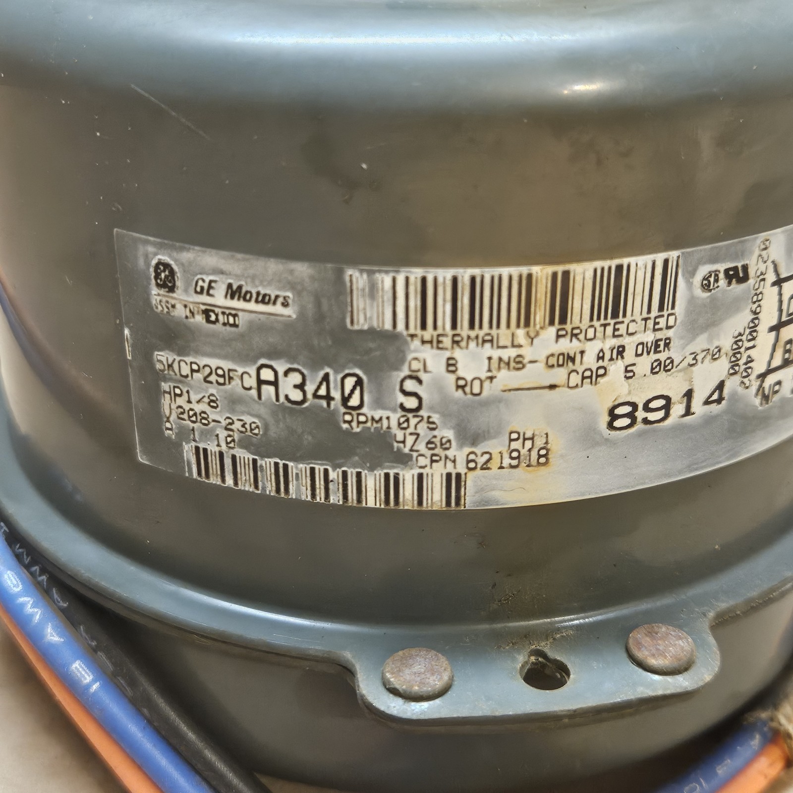 USED Nordyne 621918 Condenser Fan Motor 5KCP29FCA340S Working
