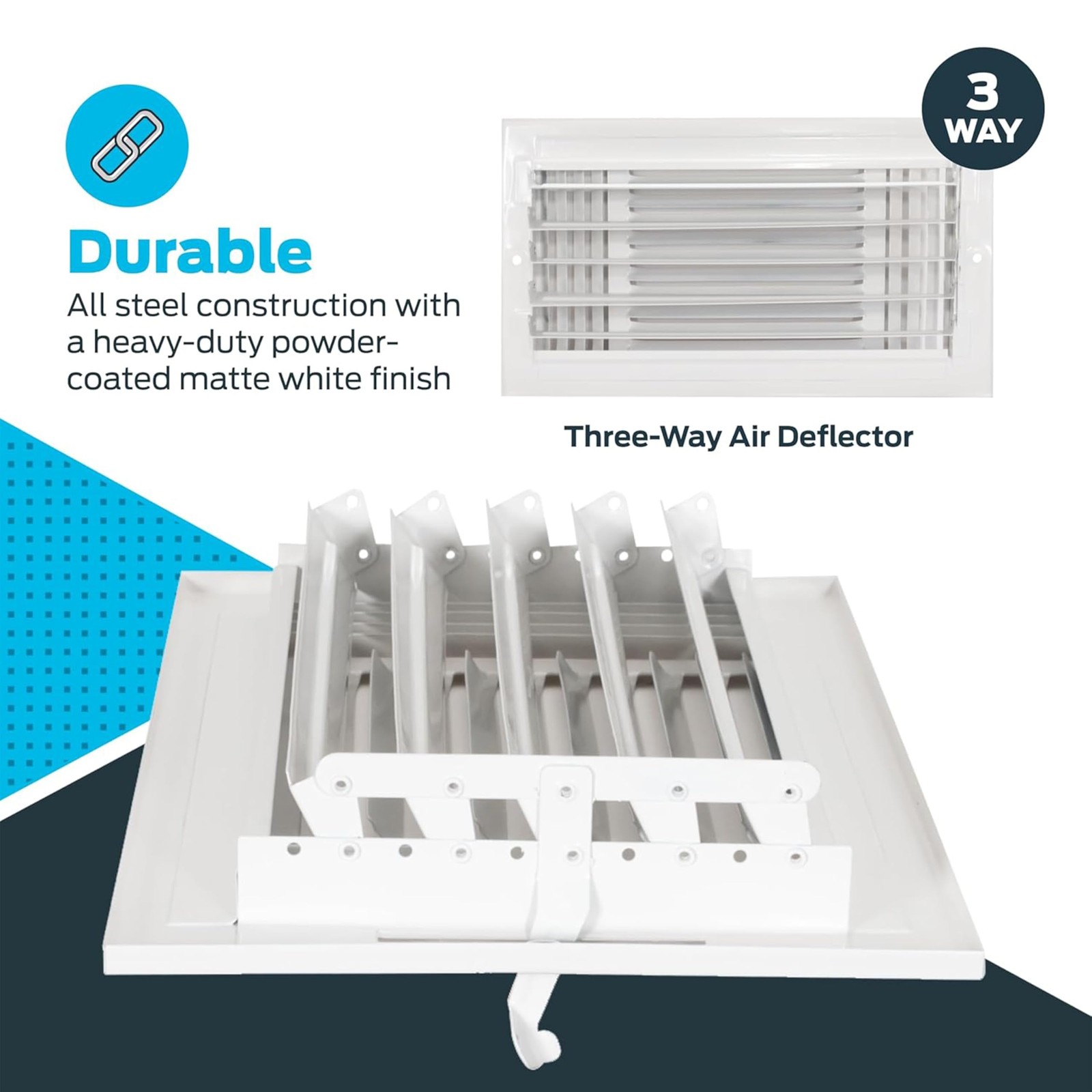 12 x 6 Inch (Duct Opening) Air Vent Cover for 12 in. x 6 in., White