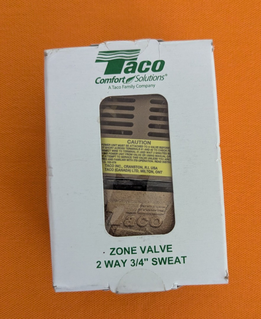TACO 571-4 ZONE VALVE 2 WaY 3/4” SWEAT GOLD SERIES NEW