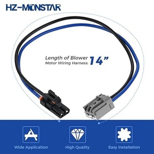Blower Motor Wiring Harness, 14″ Blower Motor Resistor Connector Compatible with