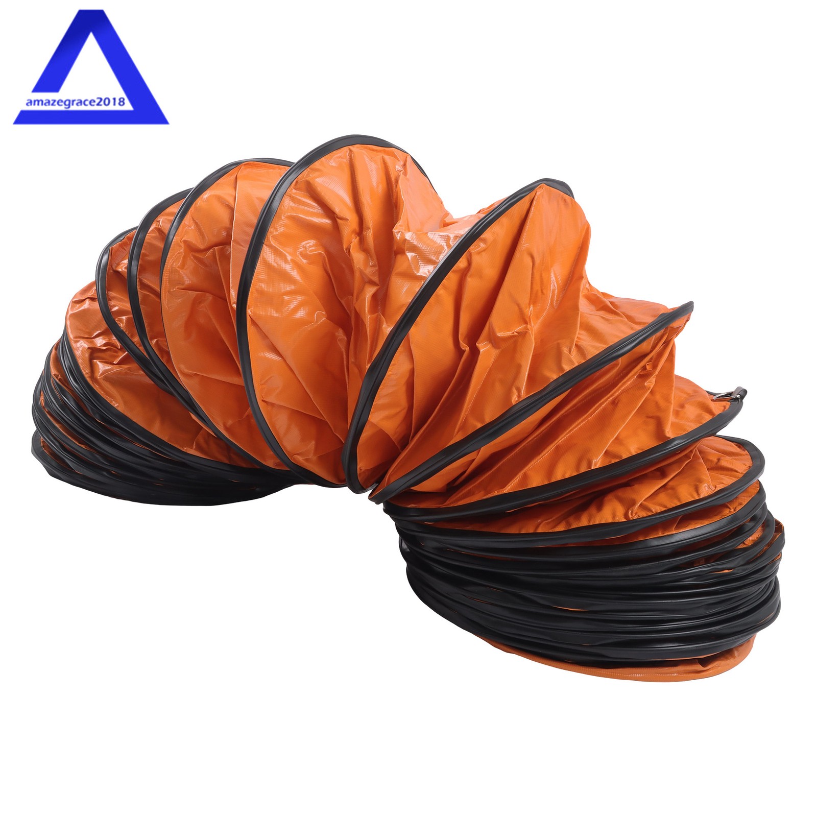 PVC Flexible Duct Hose for Ventilator Blower Fan w/ Rope & D-Ring 10″ × 25FT
