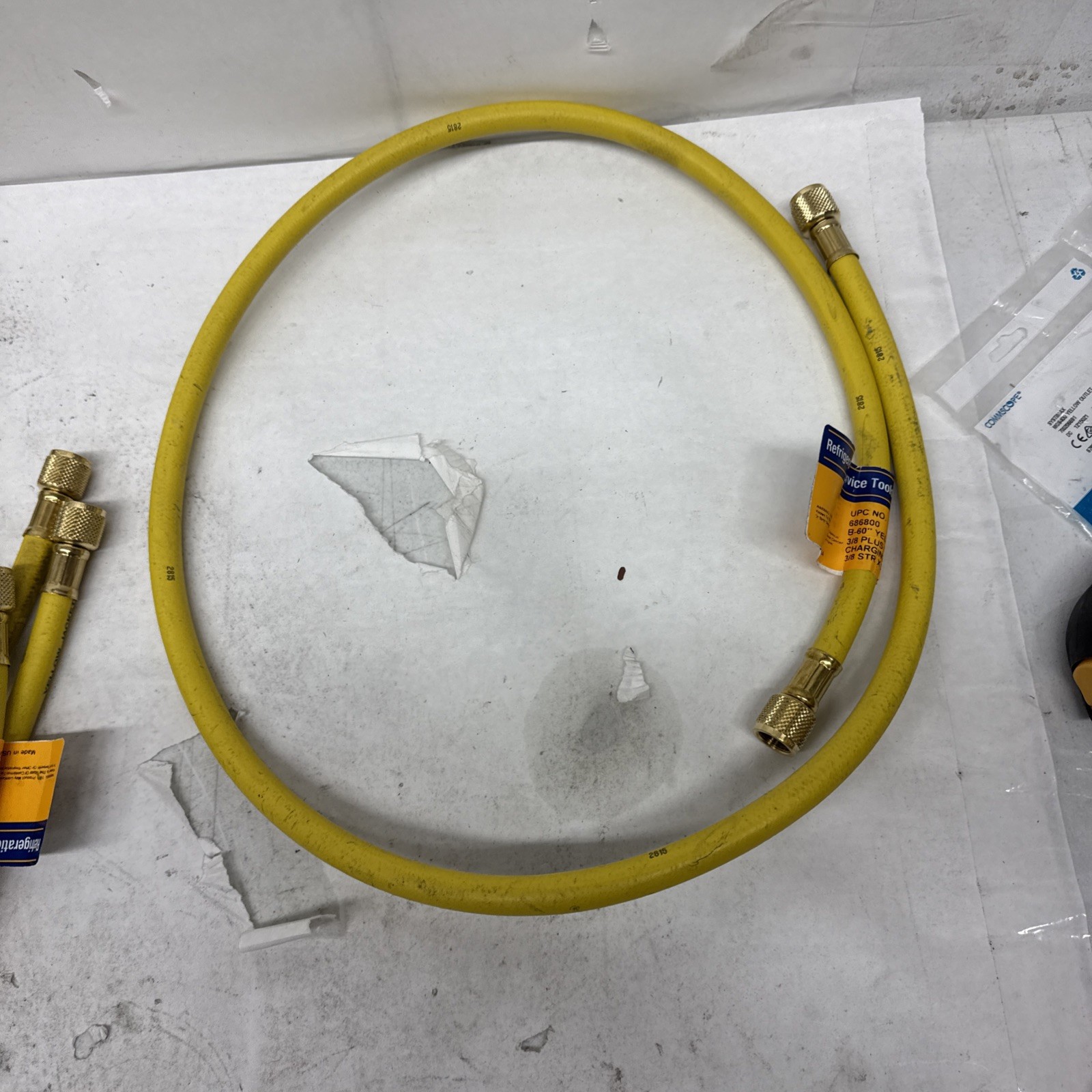 Yellow Jacket 14560 Charging/Vacuum Hose, 60 In, Yellow
