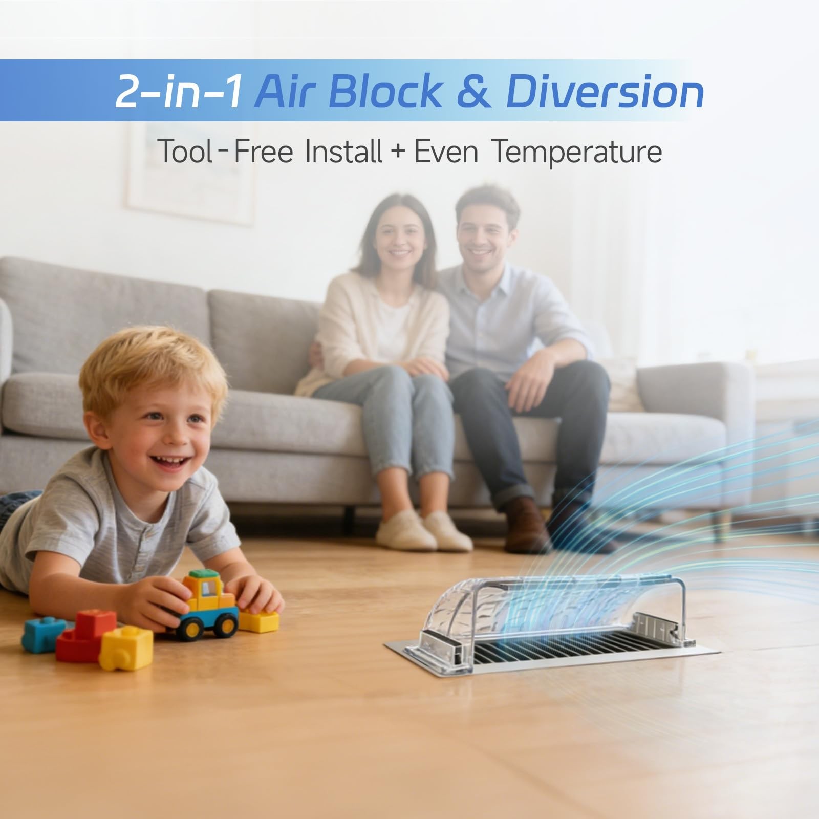 4 Pack Magnetic Air Vent Deflector for Ceiling, Wall & Floor Transparent
