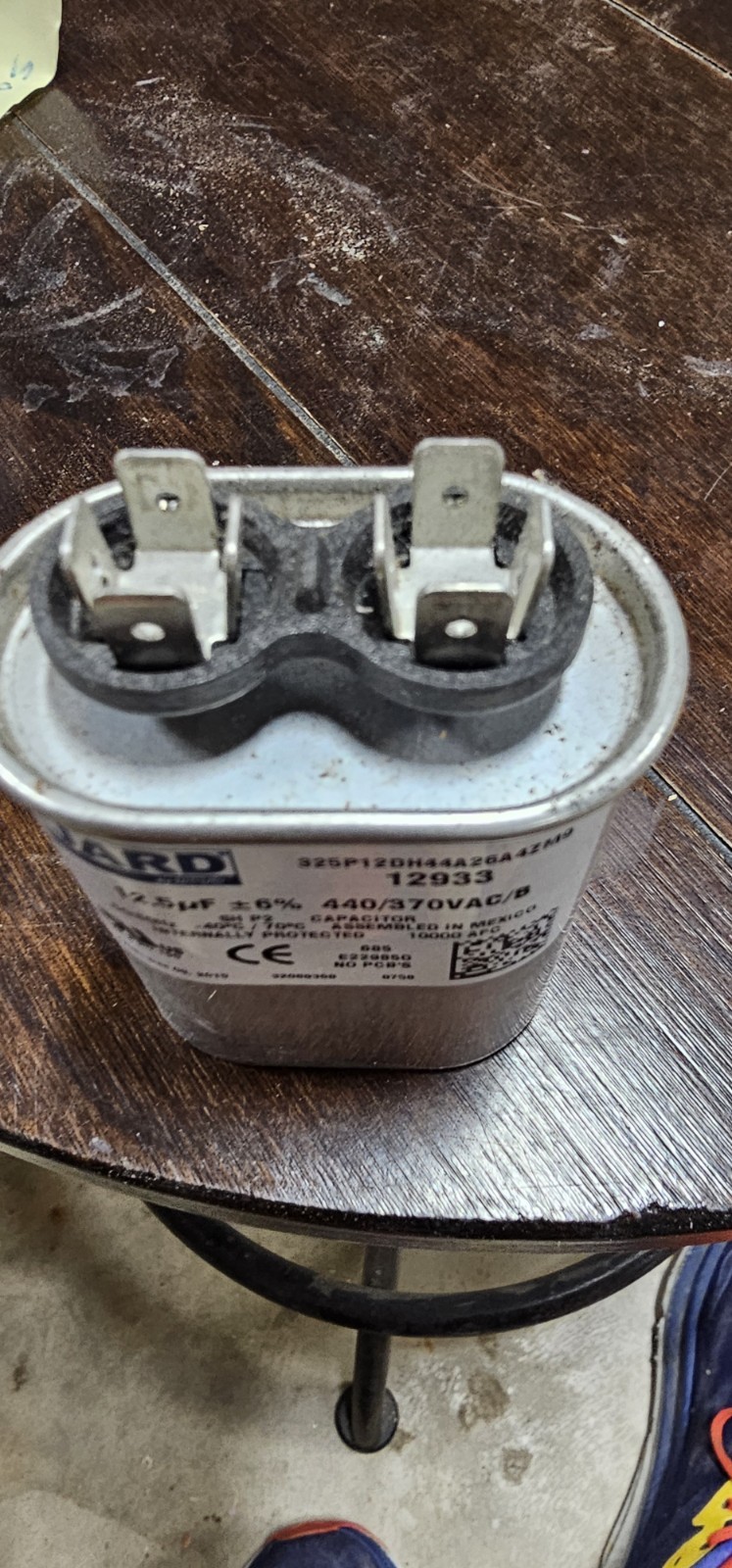 JARD 12933 Run Capacitor 12.5 uF MFD 370V 440V VAC Oval HVAC Motor Capacitor