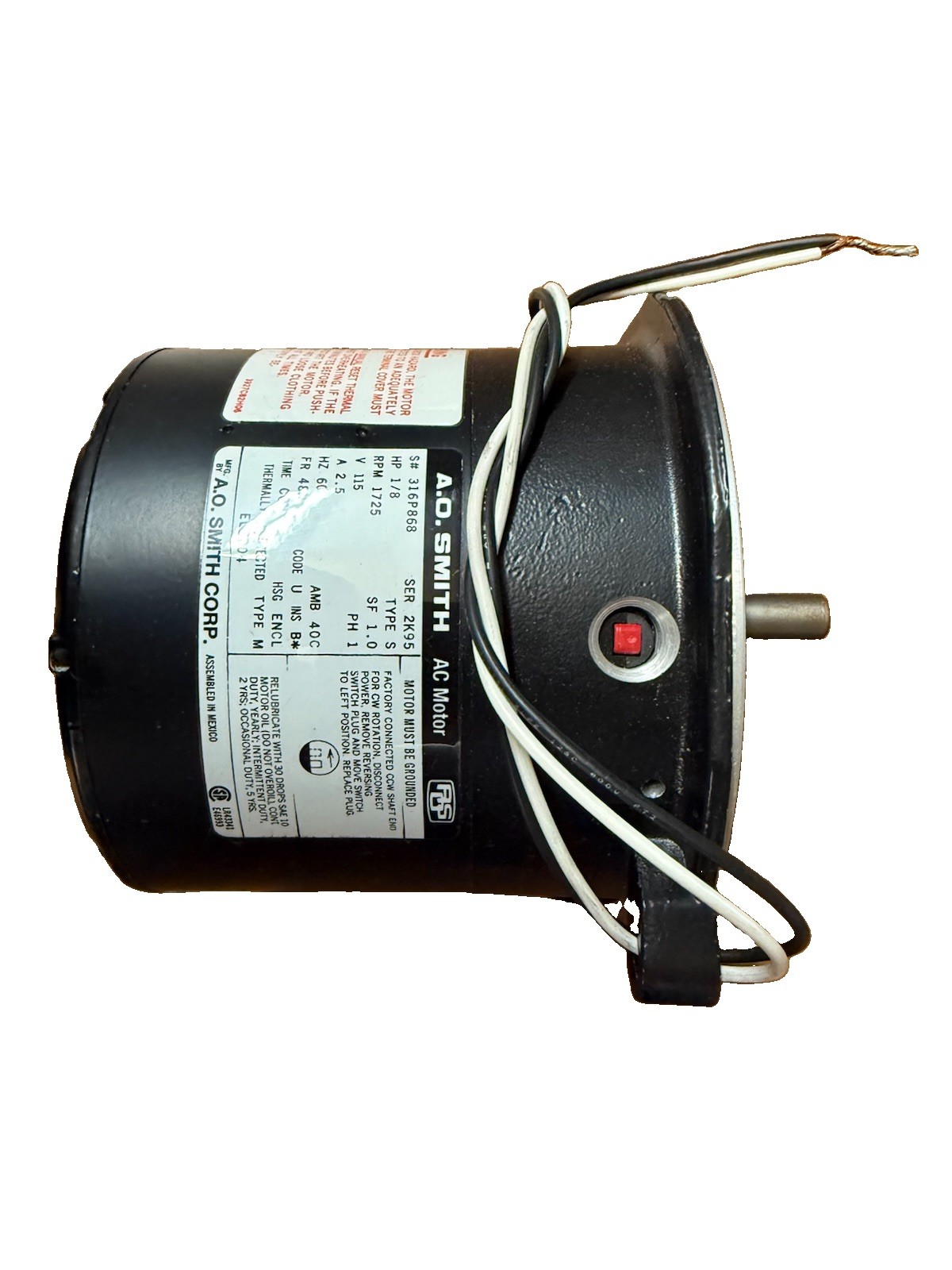 A.O.smith EL2004 HVAC Oil Burner Motor