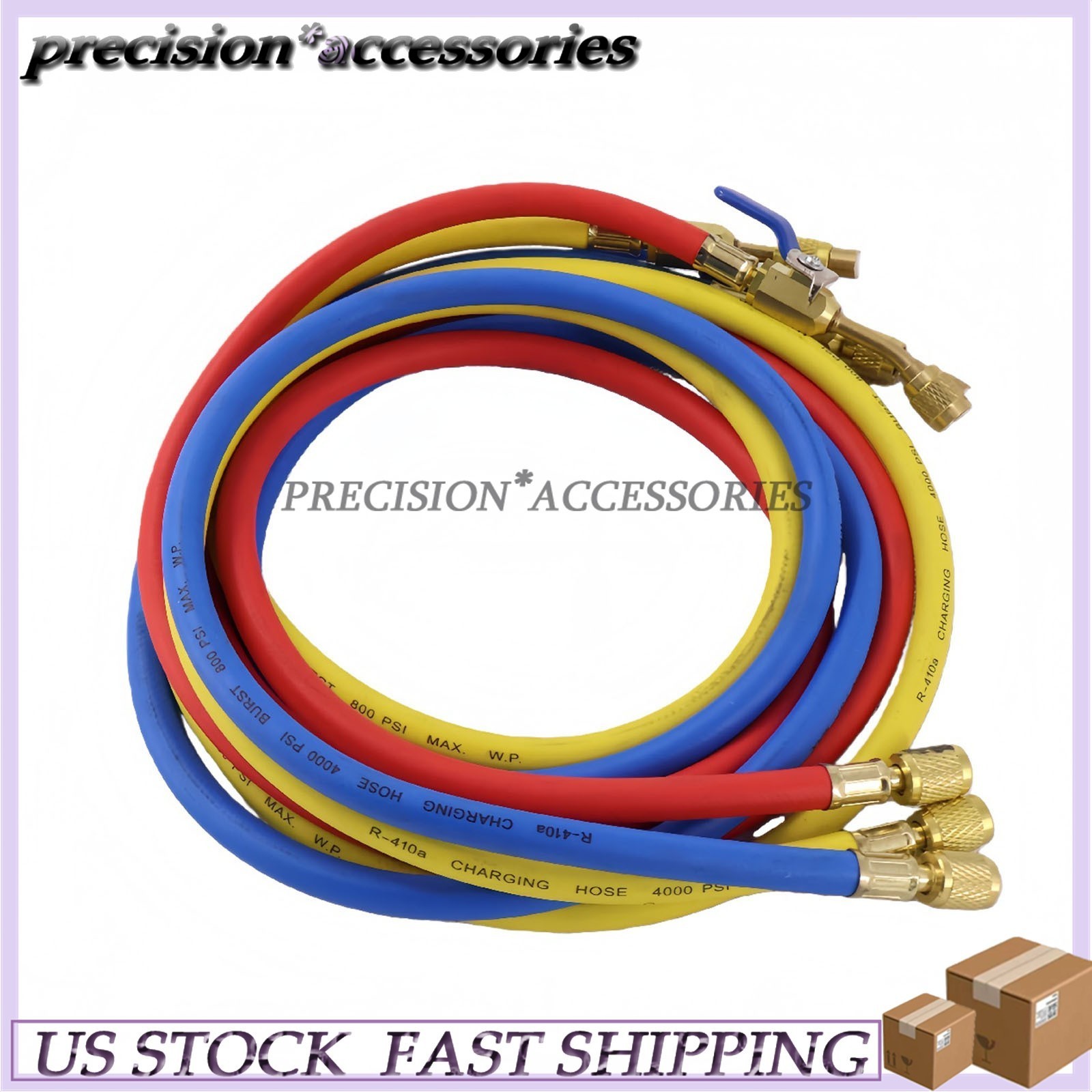 3Pack 29986 For R-410A Refrige Plus II 1/4″ Hose with Compact Ball Valve 72″