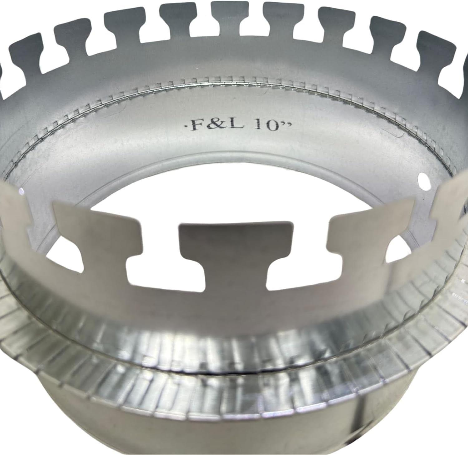 10″ Duct Board Collar – 28 Gauge Galvanized Steel, Snap-Together Design