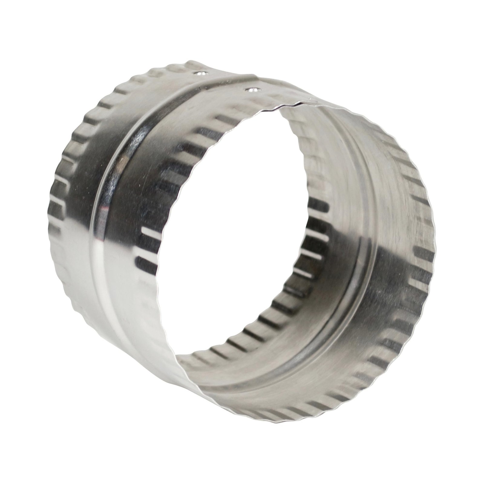 4 Inch Silver Duct Connector, Aluminum Bead Crimp