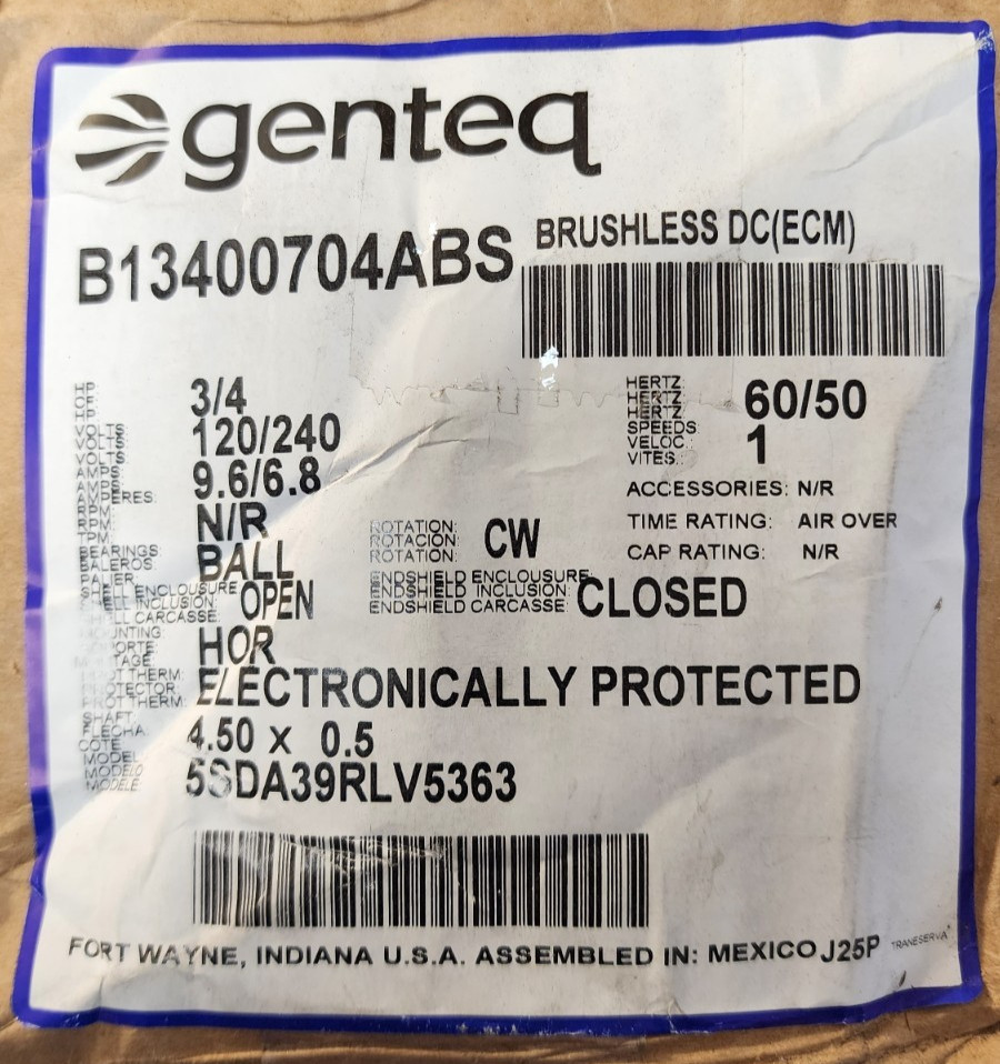 Goodman Genteq B13400704ABS ECM EON 3/4 HP Blower Motor New