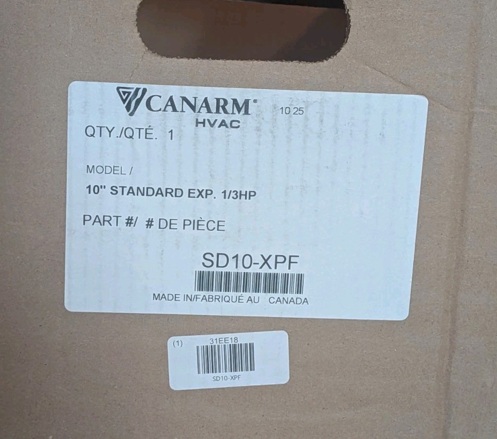 Canarm SD10-XPF 10 1/3HP 620 CFM Shutter Mounted Hazardous Location Exhaust Fan