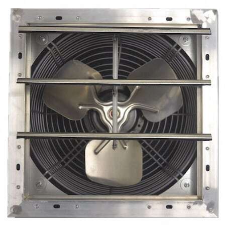 Dayton 484X38 Shutter Mount Exhaust Fan, 12 In Blade Dia, 1/15 Hp, 1 Phase.
