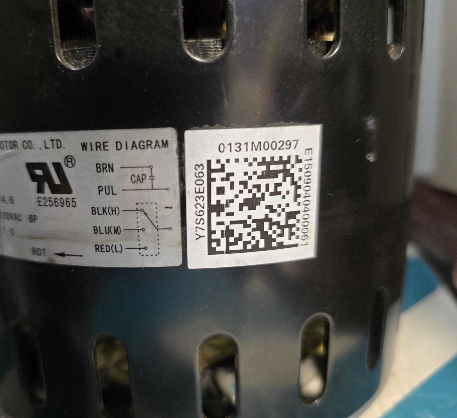 Zhongshan Broad-Ocean Y7S623E063 Blower Motor 3/4HP 208-230V 0131M00297. TESTED