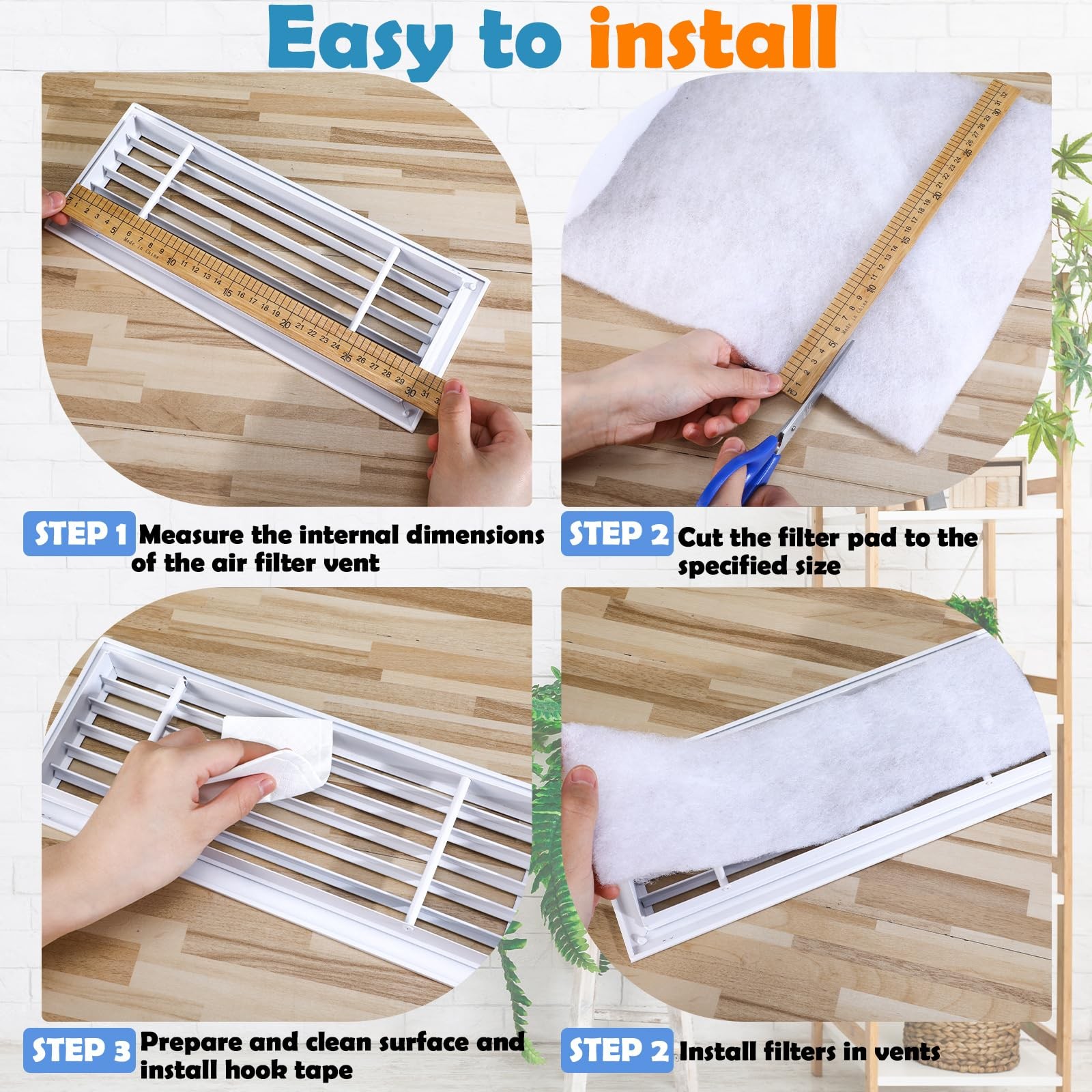 HunnmingRe 18” x 120” Air Vent Filters Polyester Floor 9.1″ x 10.6″ x 1.3″