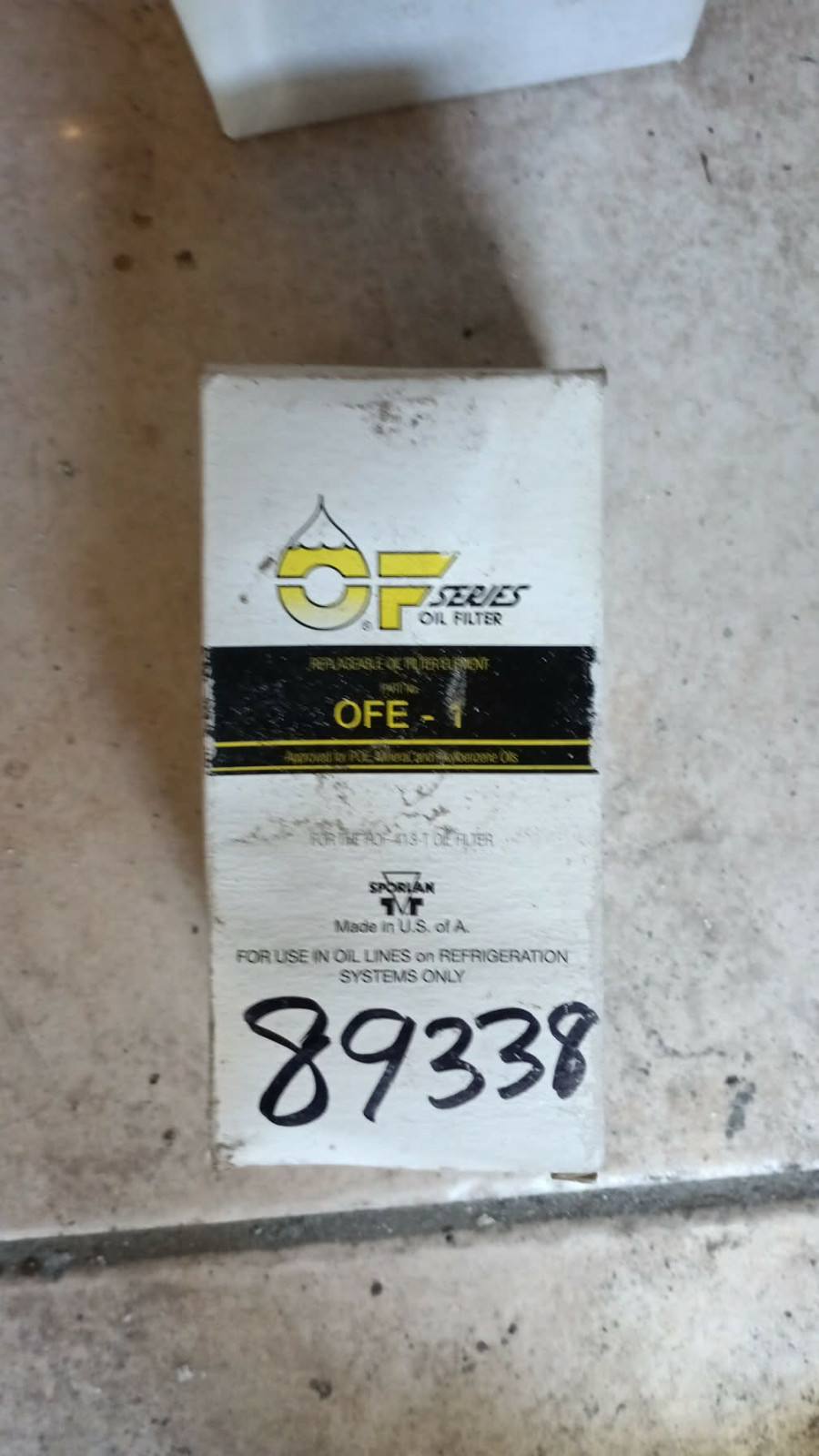 Sporlan OFE-1 Refrigerant Oil Filter Replacement Element