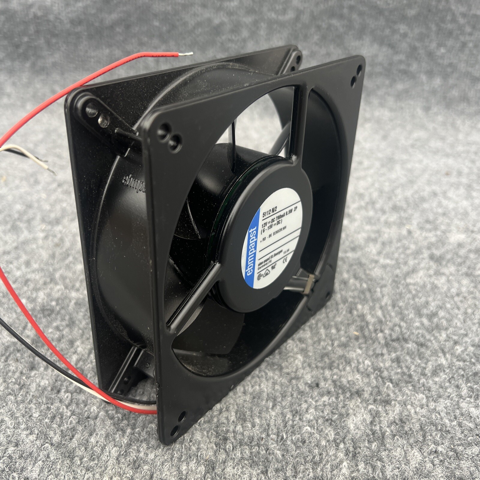 Ebm-papst 5112 N/2 DC Fan 12V 135x135x38mm 153CFM 48dBA 9.5W 2900RPM