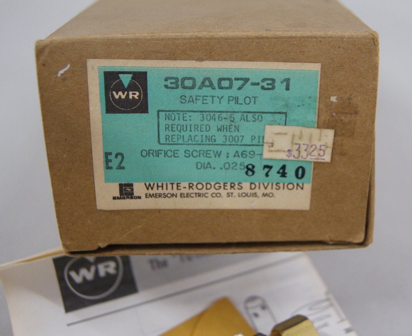 White Rodgers 30A07-31 Safety Pilot, NOS in Box, L-5108