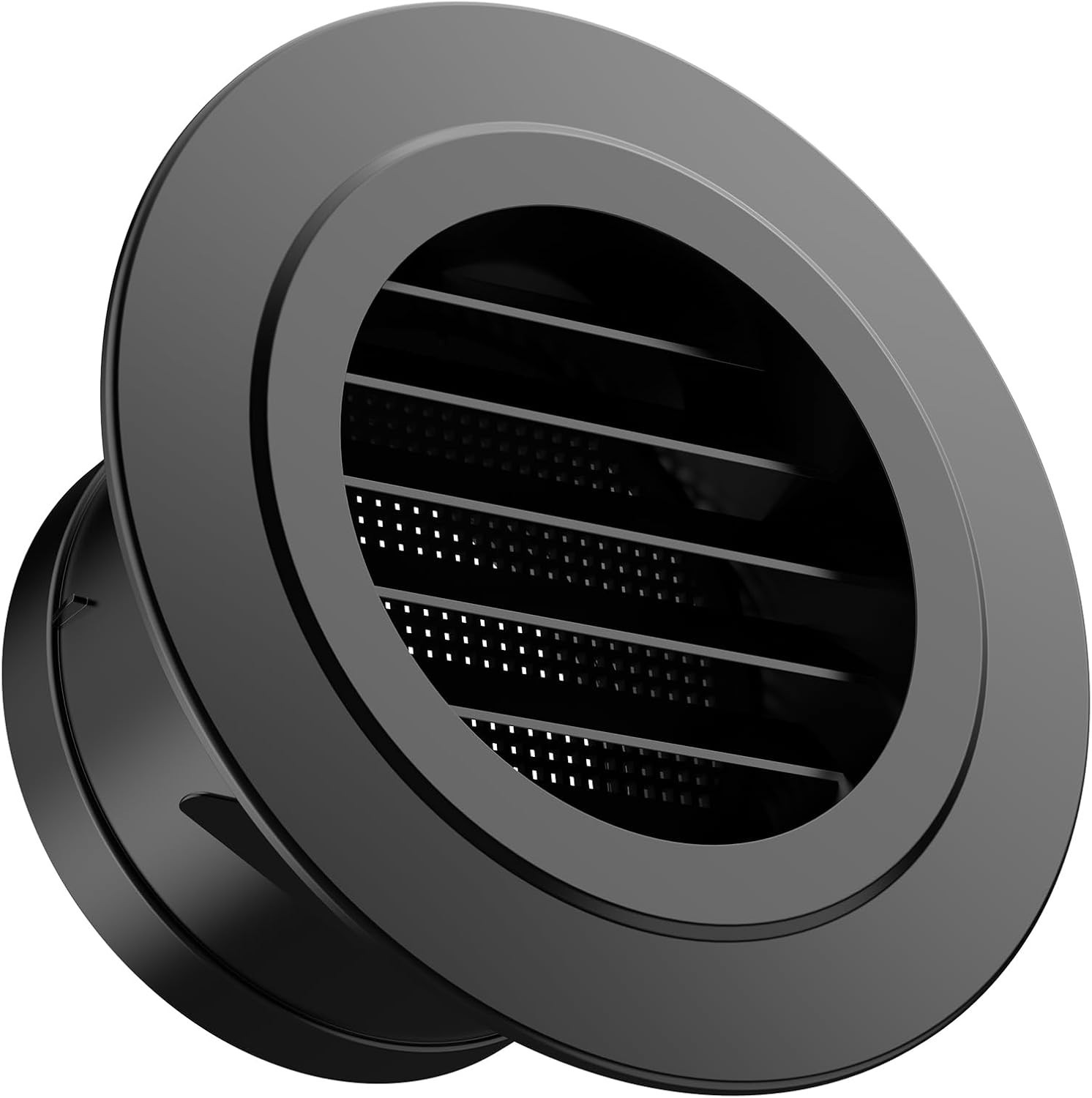 4-Inch Round Soffit Vent with Built-in Fly Screen – Black Air Vent Cover
