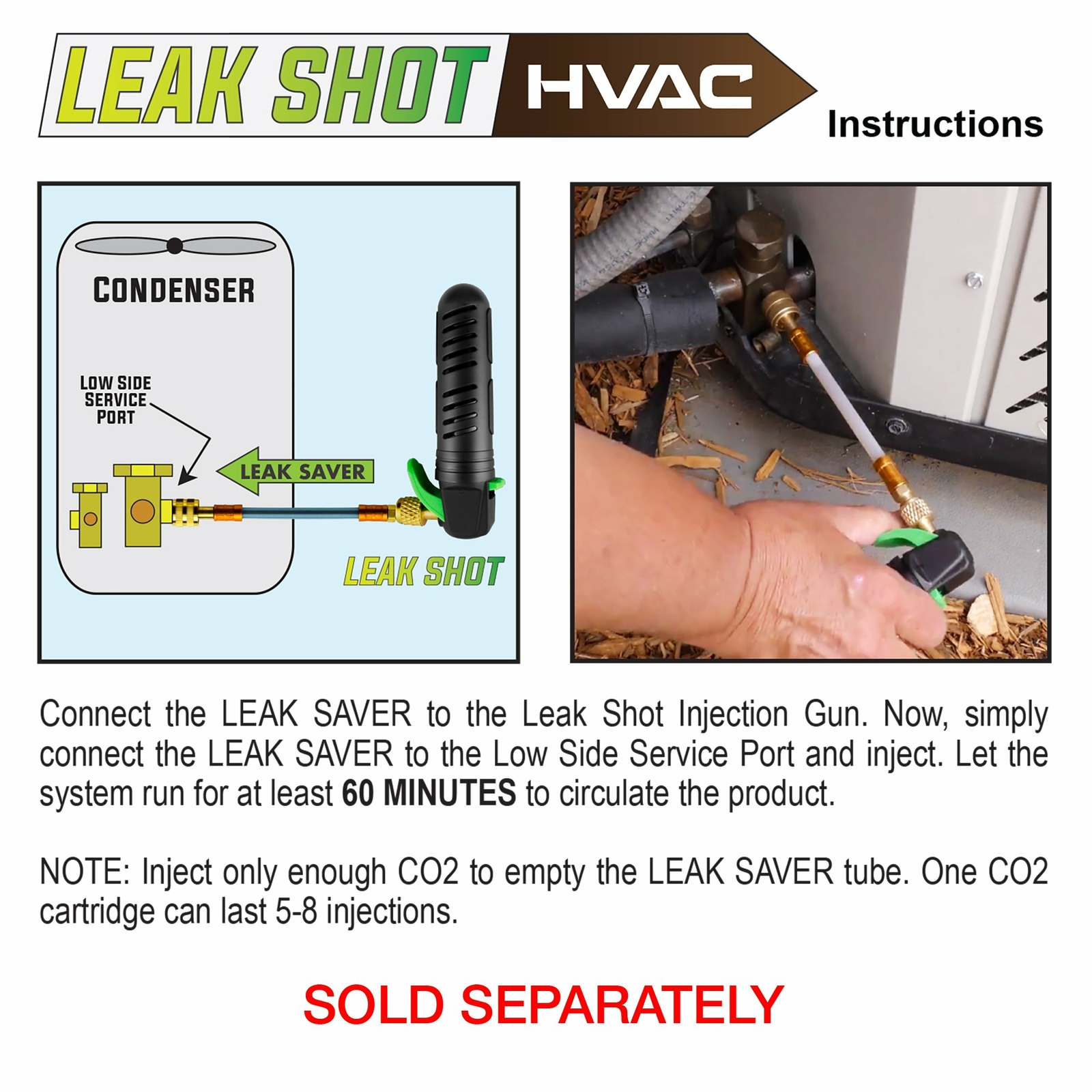Leak Saver Direct Inject Refrigerant Leak Sealer for HVAC and Automotive Systems