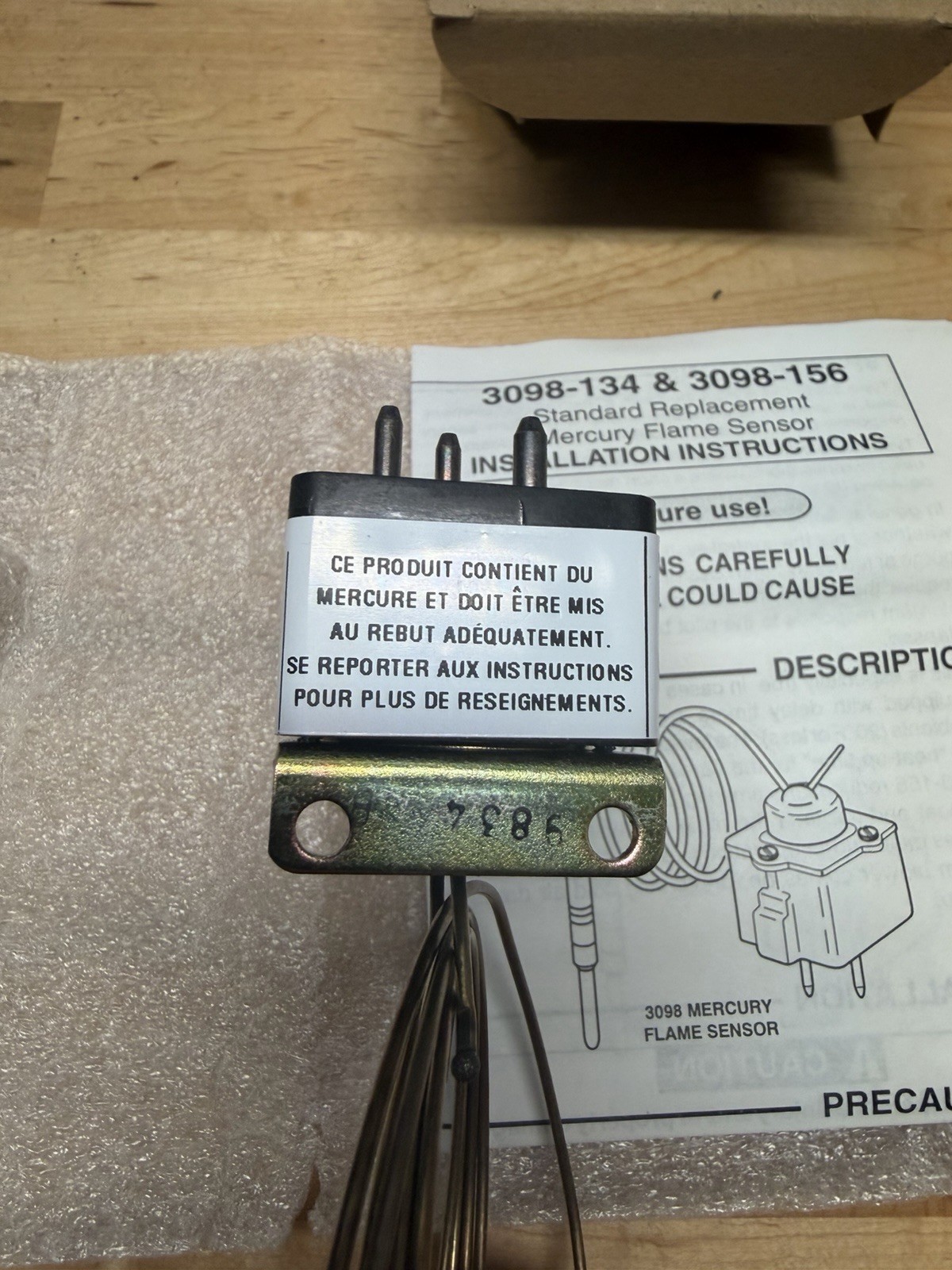 Emerson White-Rodgers 3098-134 48in. Mercury Flame Sensor