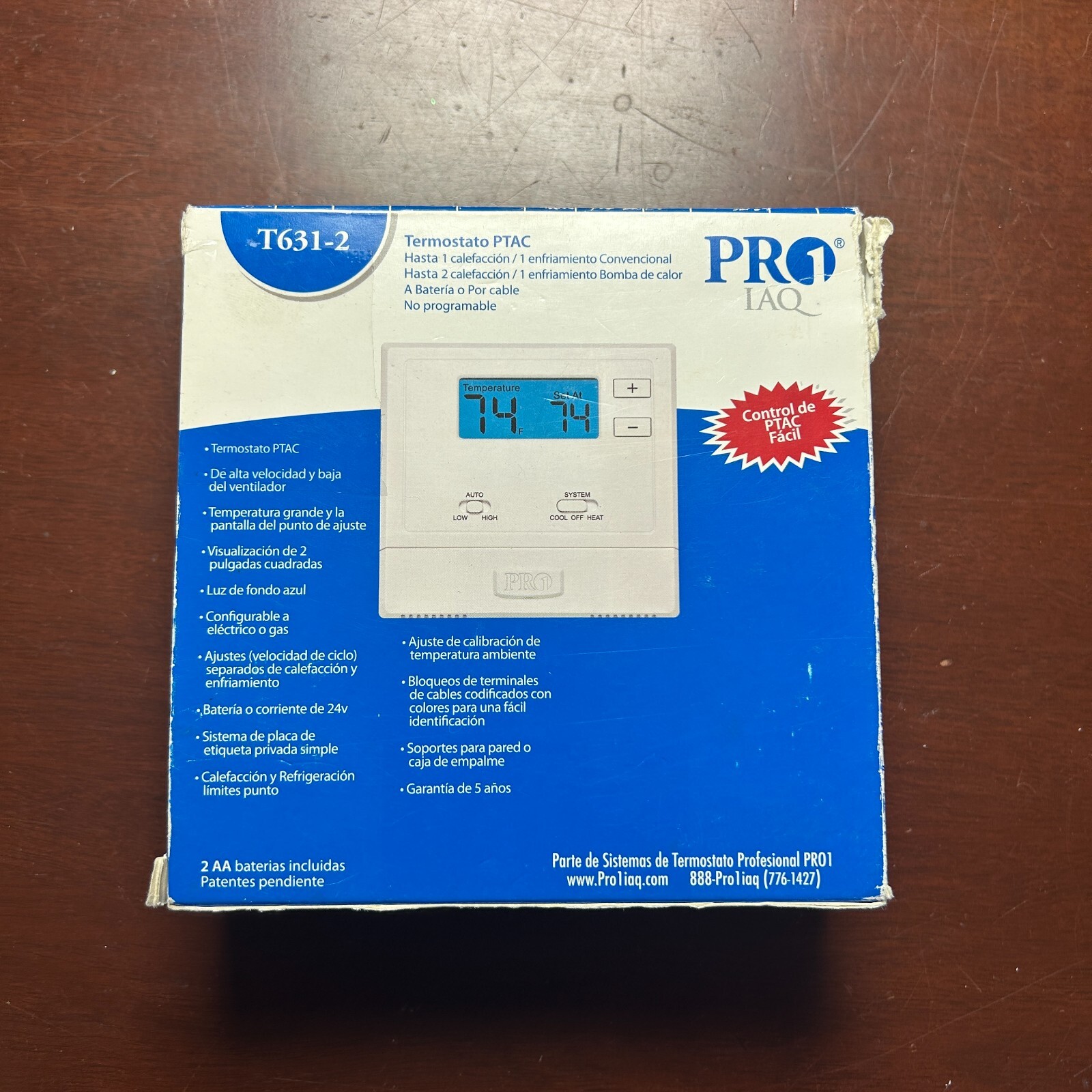 Pro1 IAQ T631-2 Thermostat Non-Programmable 1 H 1 C Conventional 2 H 1 C Pump