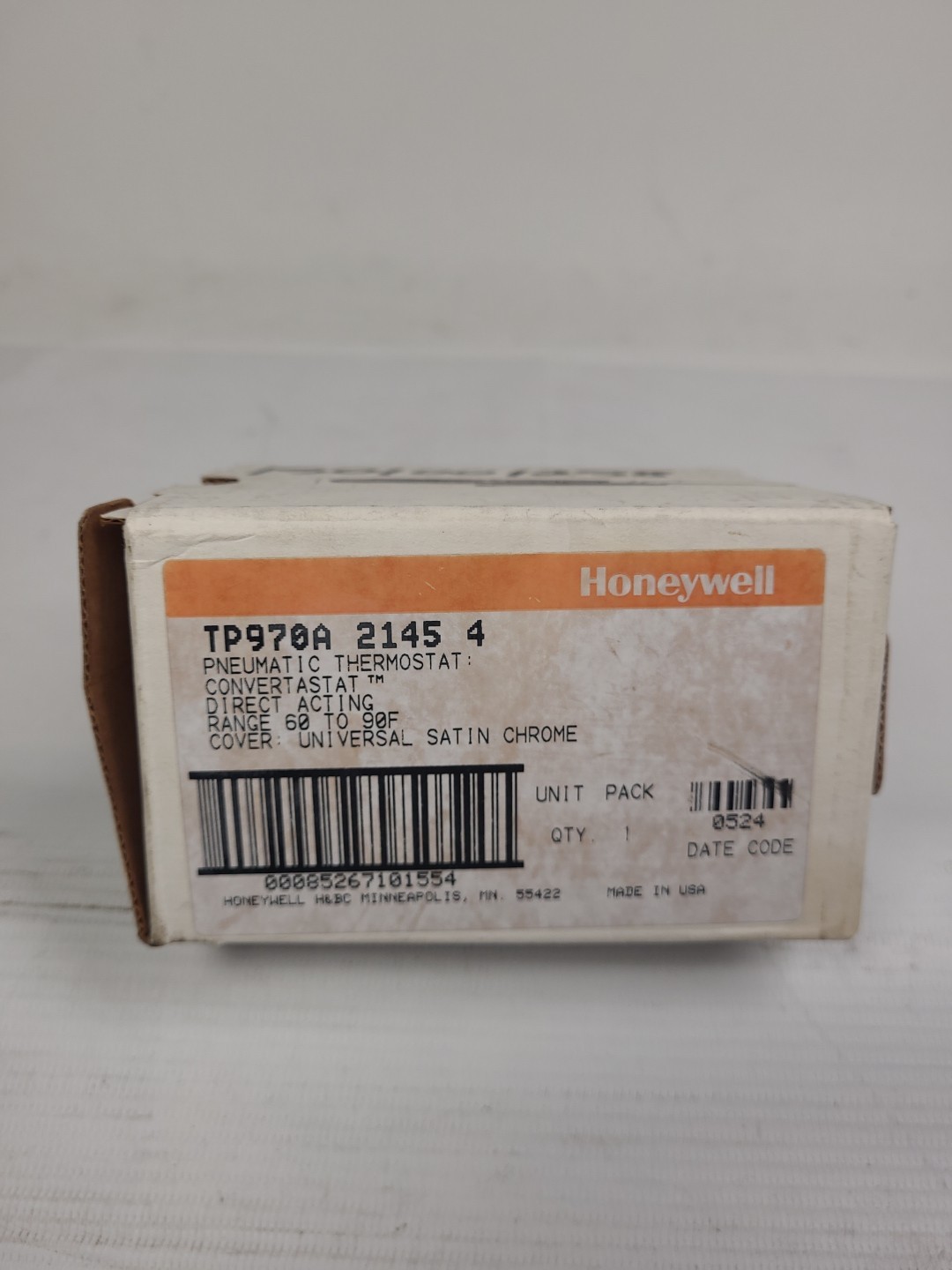 Honeywell TP970A2145 Pneumatic Thermostat, Direct Acting, 2 Pipes, 60 F