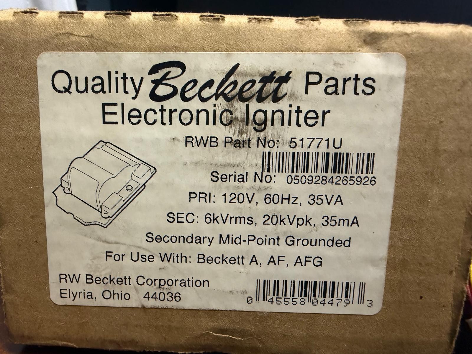 Beckett Electronic igniter 51771U