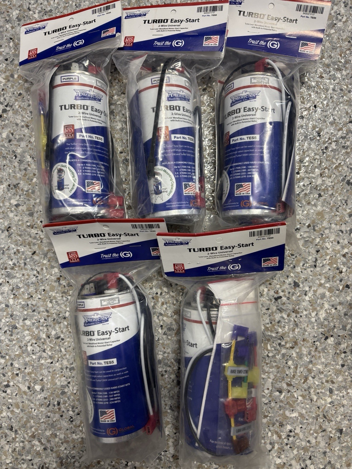 5 Amrad Turbo Easy Start Universal 2-Wire Capacitor USA Made American Radionic