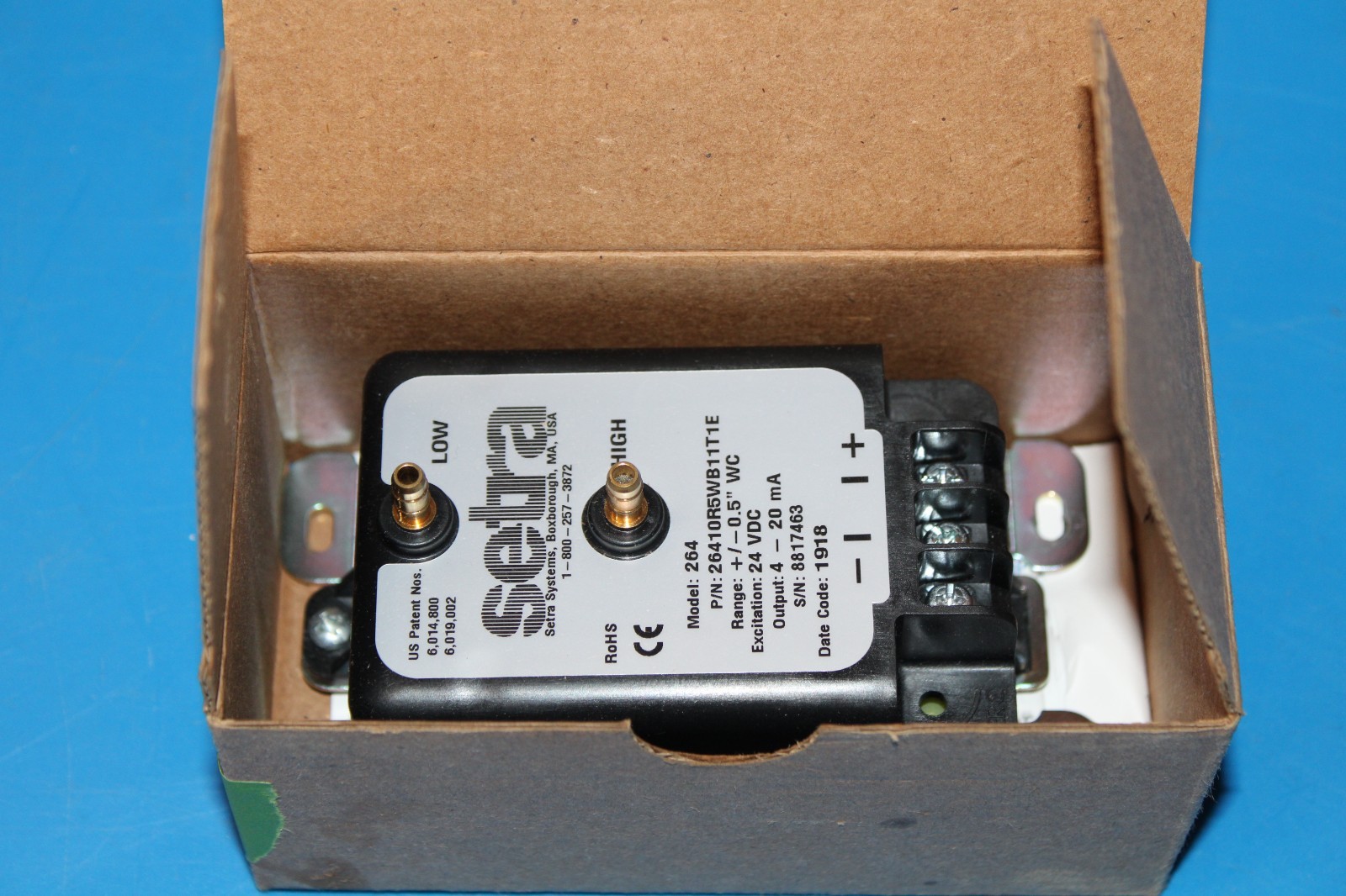 Setra 26410R5WB11T1E 264 Series Differential Pressure Transmitter