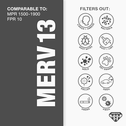 Aerostar 16X25X1 Merv 13 – 6 – Air – Dust Flu Germs
