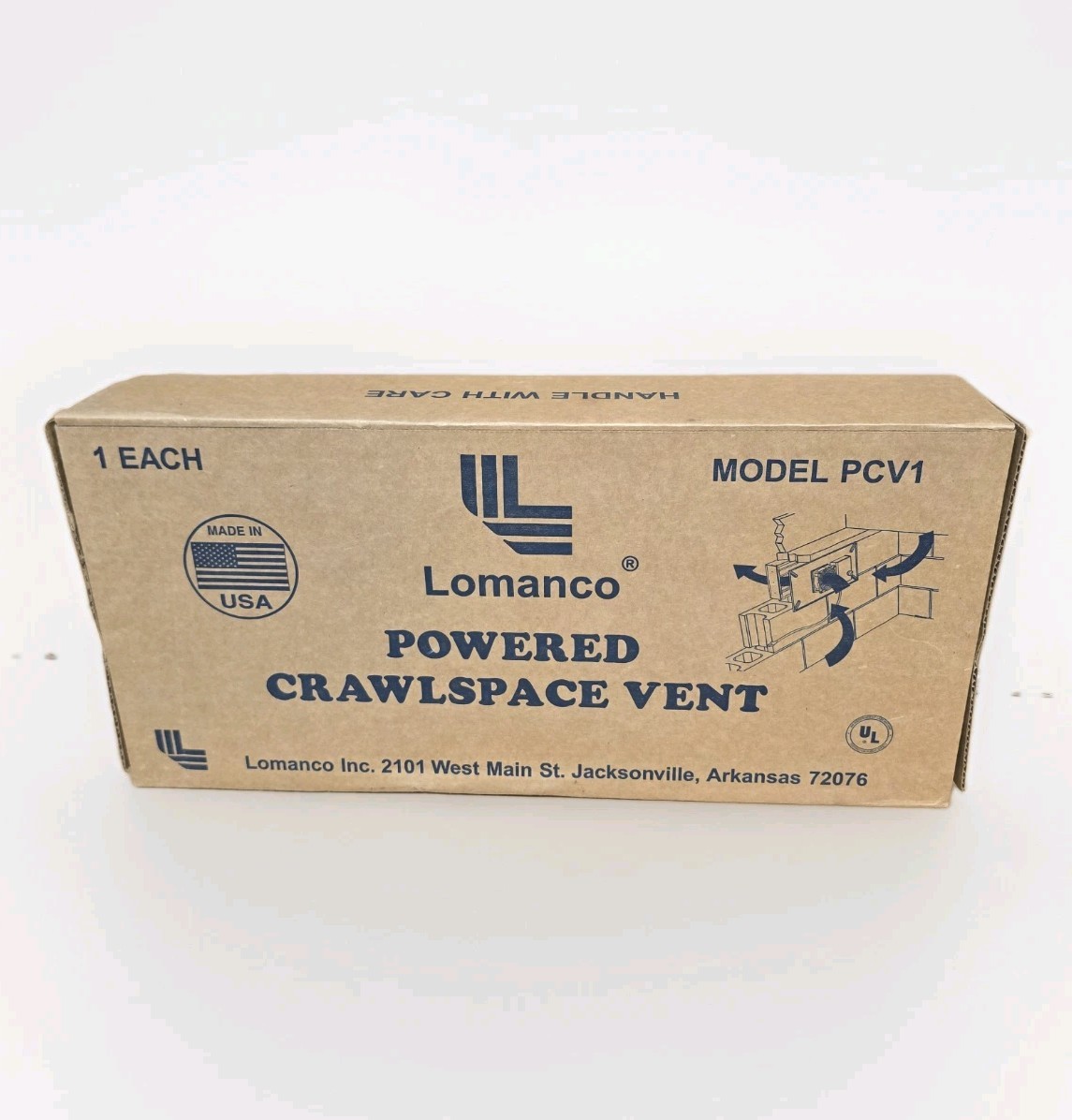 Lomanco PCV1 Powered Crawlspace Vent 19x9x3 Ventilating 1650 Cubic Feet NIB USA