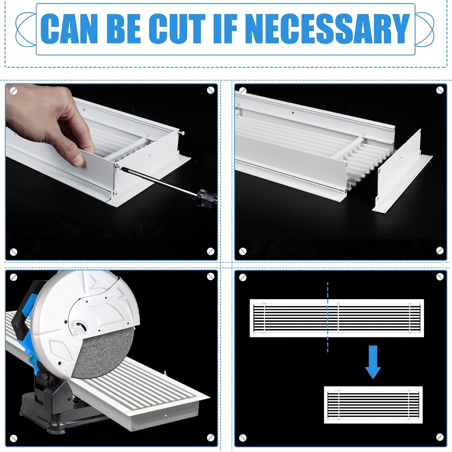 White 32″x8″ Linear Bar Air Vent Grille HVAC Register for Ceiling Wall Floor