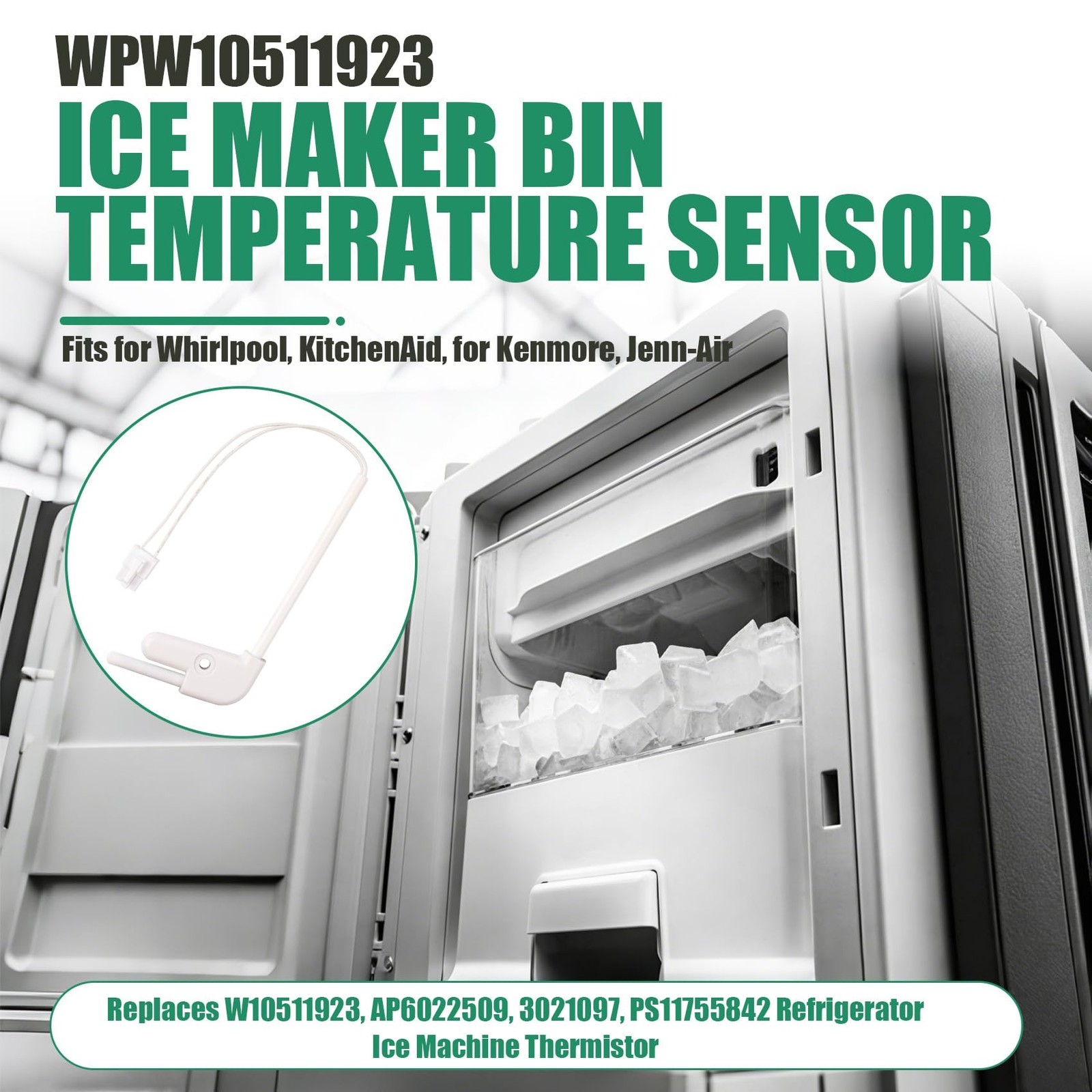 WPW10511923 Ice Maker Bin Temperature Sensor, Fits for Whirlpool,…