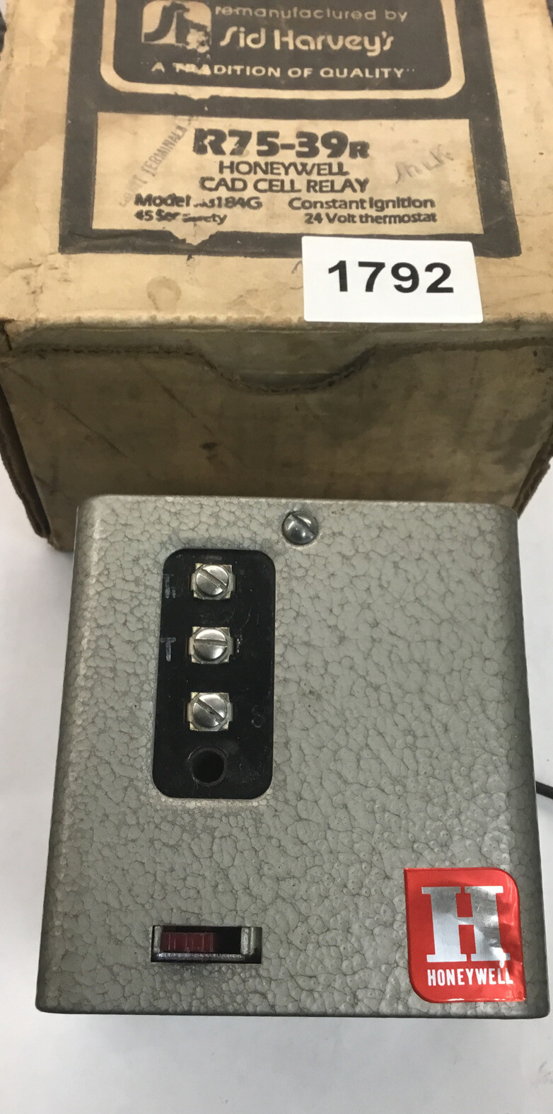 Honeywell R75-39R Cad Cell relay R8184 A,B,E,G 120V Sid Harvey Refurb.
