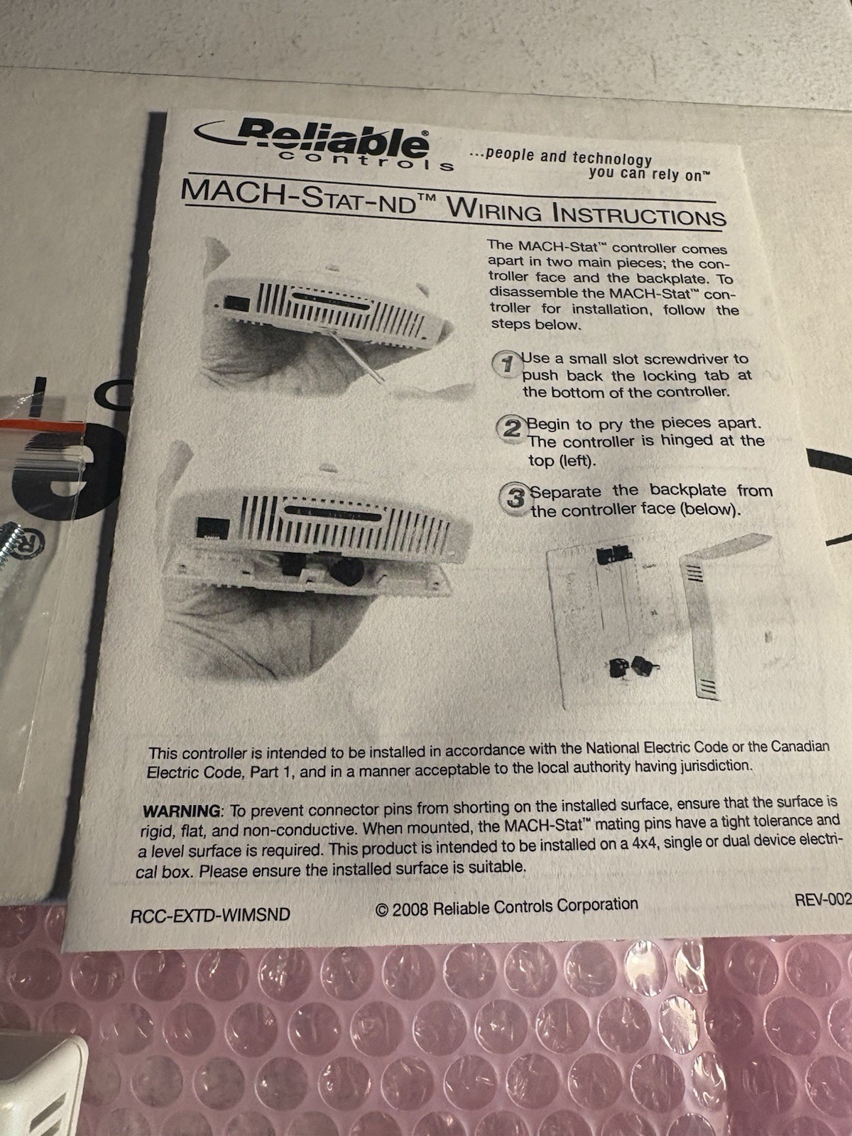 Reliable Controls Mach-stat Controller MACH-STAT-ND MS-ND MSND NEW