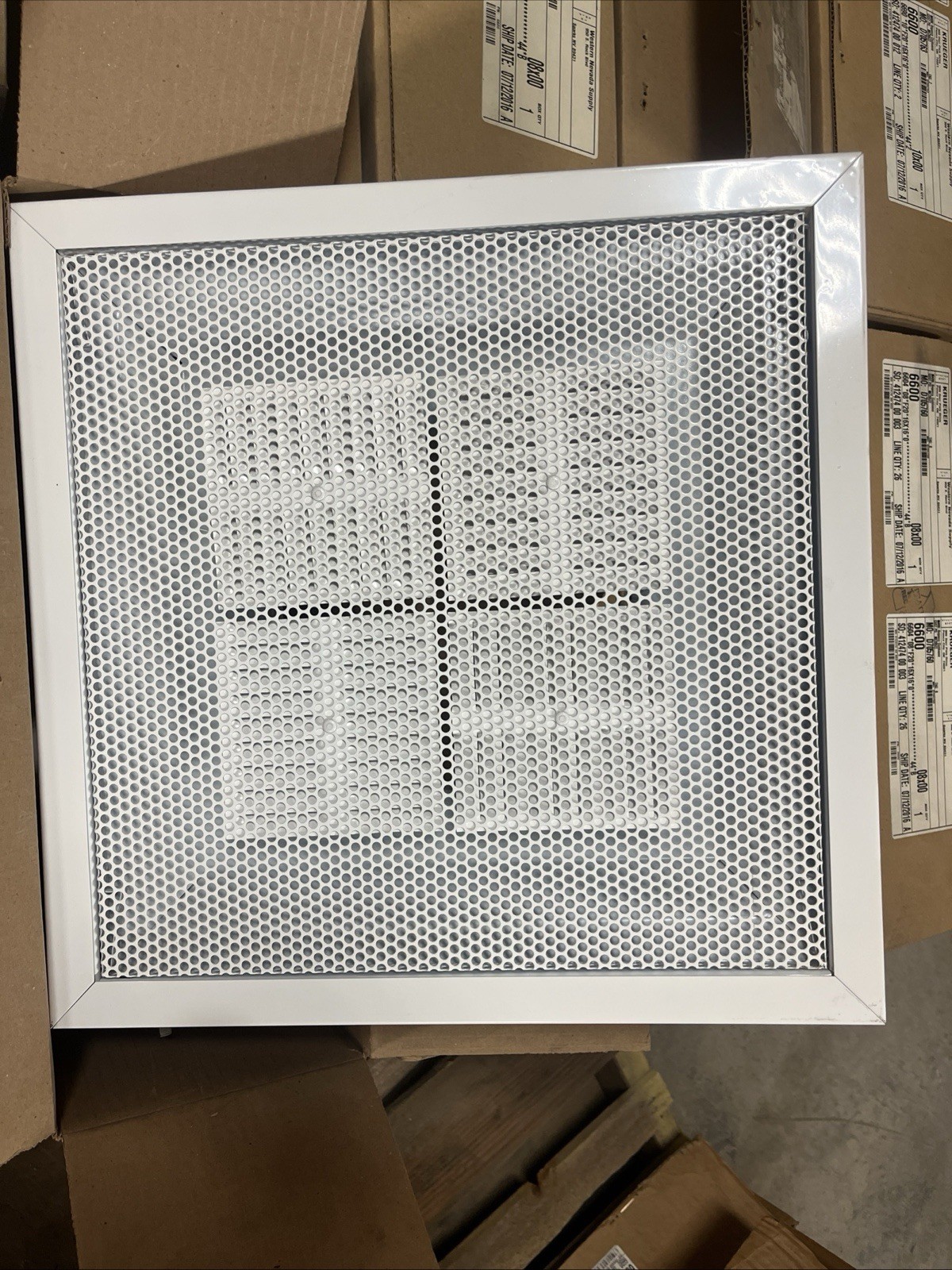 Krueger 6600 perforated diffusers Two Per Box 16X16 EACH ORDER IS FOR 2 GRILLS