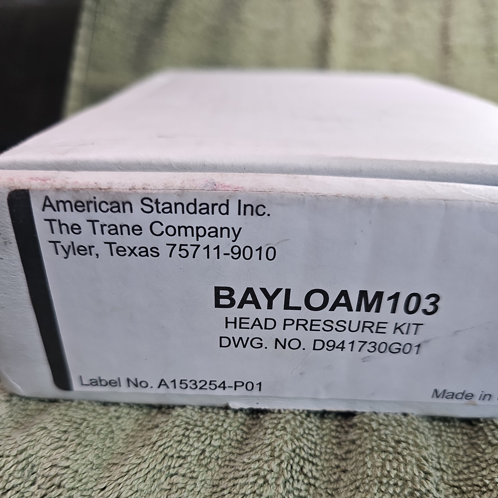 Trane American Standard – BAYLOAM103 Head Pressure Kit – New in Box
