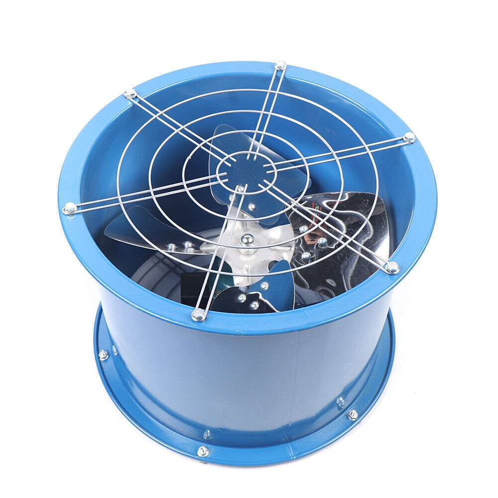 10″ 250W Cylinder Pipe Fan Flow Fan W/ Silent Ball Bearing Stainless Steel Blade