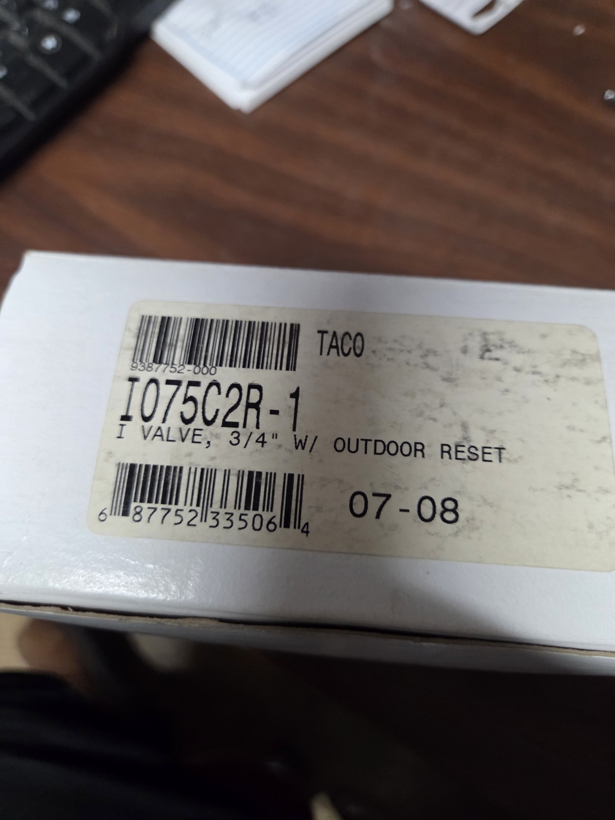 taco 1075c3r-1 3/4 sweat 3 way mixing valve/with outside control