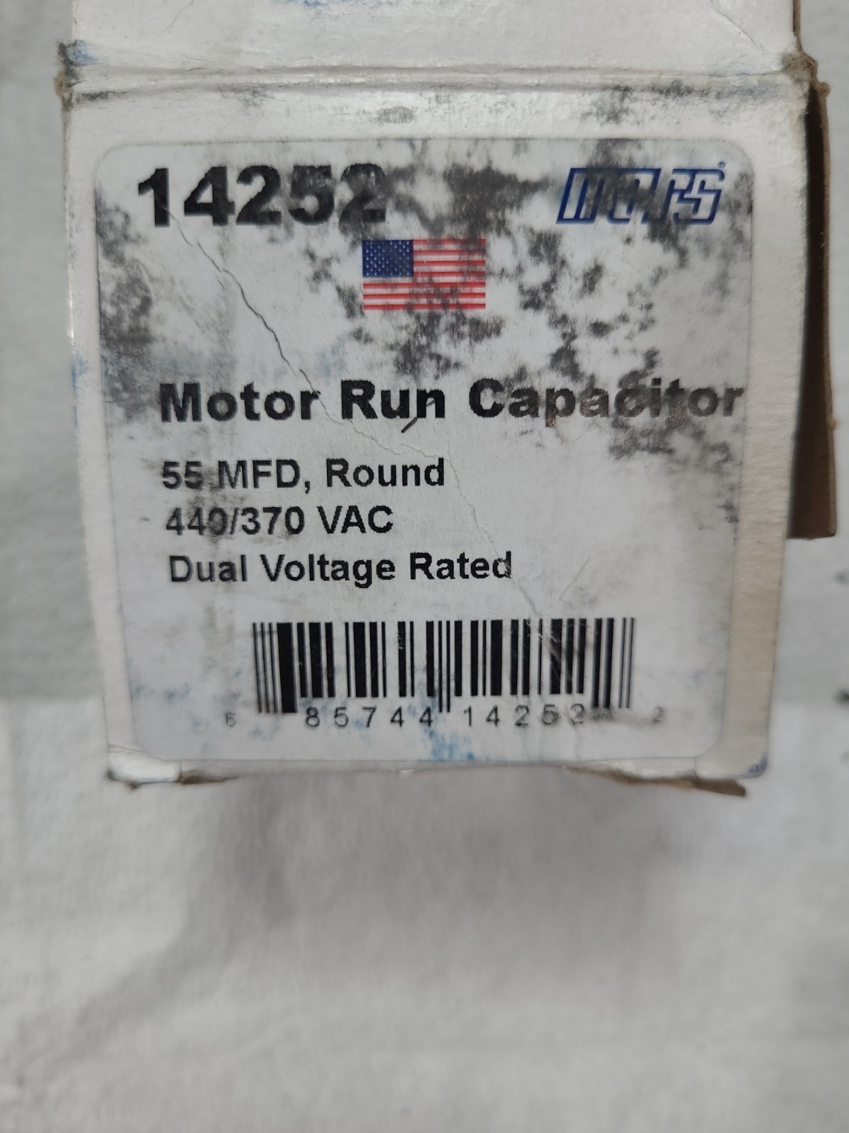 Mars 14252 Motor Run Capacitor NOS 55 MFD- Round 370/440V AC Dual Voltage Rated