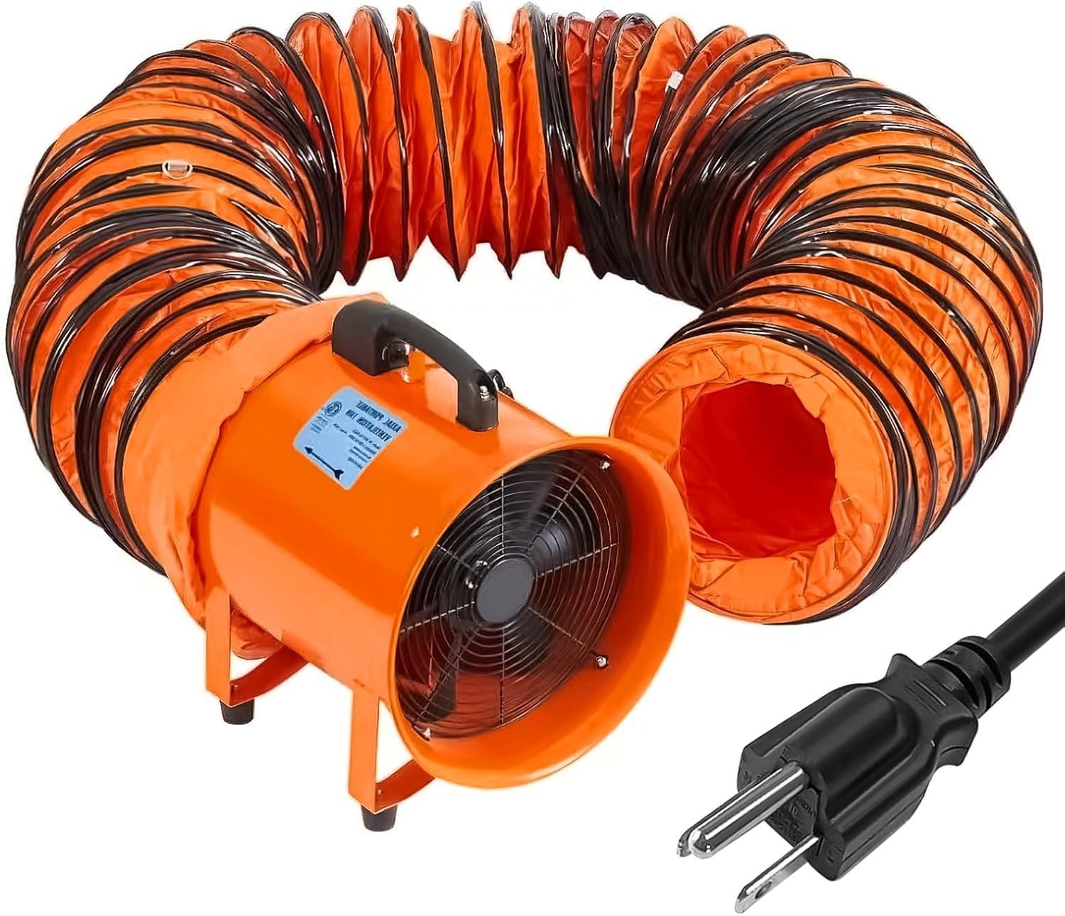12 in Utility Blower Exhaust Fan with 32.8 ft Duct 3500 r/min & 3500 CFM Heavy