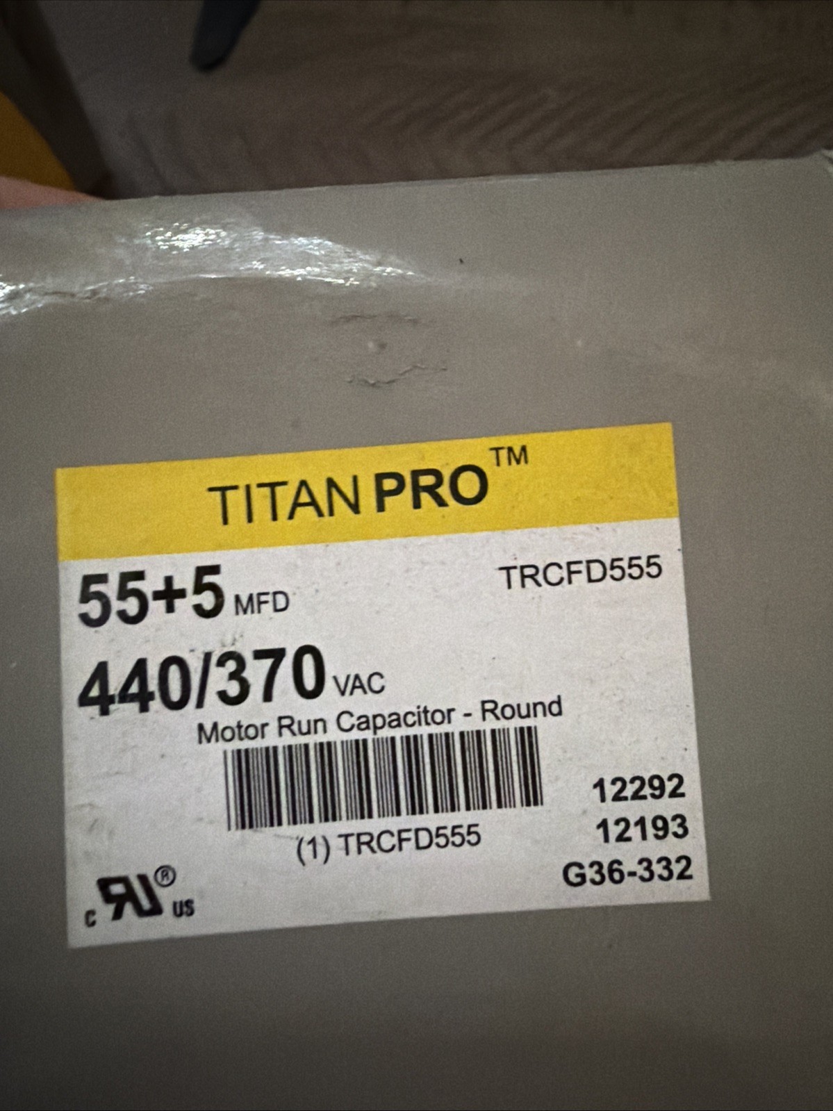 Titan Pro TRCFD555 Round Dual Run Capacitor 55+5 MFD 440/370 VAC HVAC