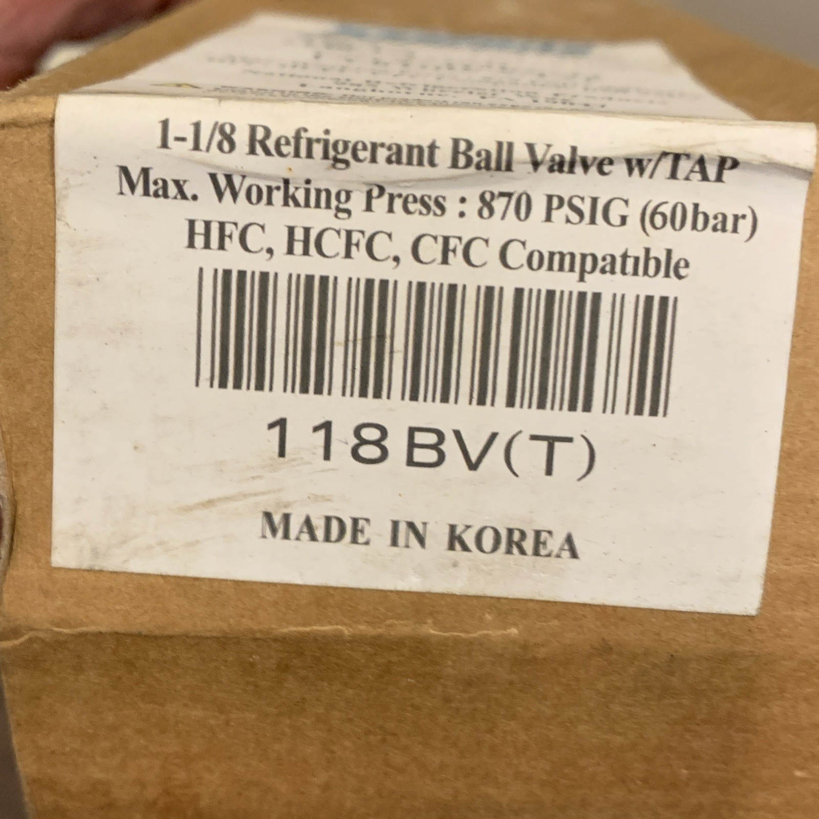 KeepRite 1-1/8 REFRIGERANT BALL VALVE W/ TAP 118BV(T) 700 PSIG (QTY: 1) NOS