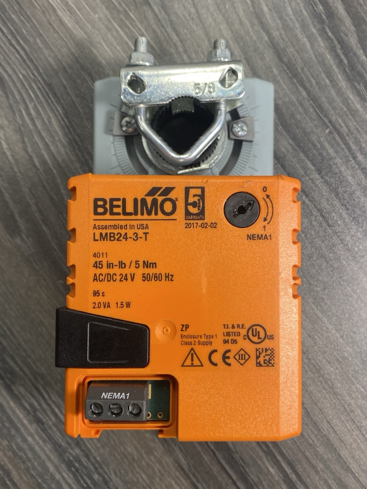Belimo LMB24-3-T Non-Spring Return Damper Actuator 45in-lb 5Nm 24 VAC/DC NEMA1