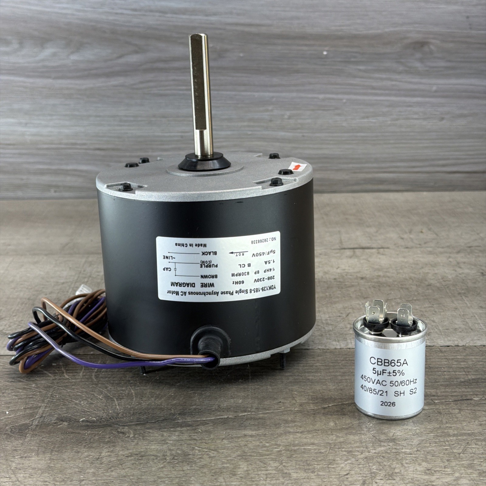 1/4 HP Condenser Fan Motor 0131M00061SP 830 RPM 230V YDK139-185-8 Broad Ocean