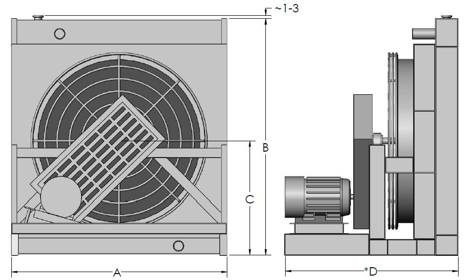 IEA Coolnig Radiator, Heat Exchanger Size 89 x 80 Industrial with Fan Motor 30HP