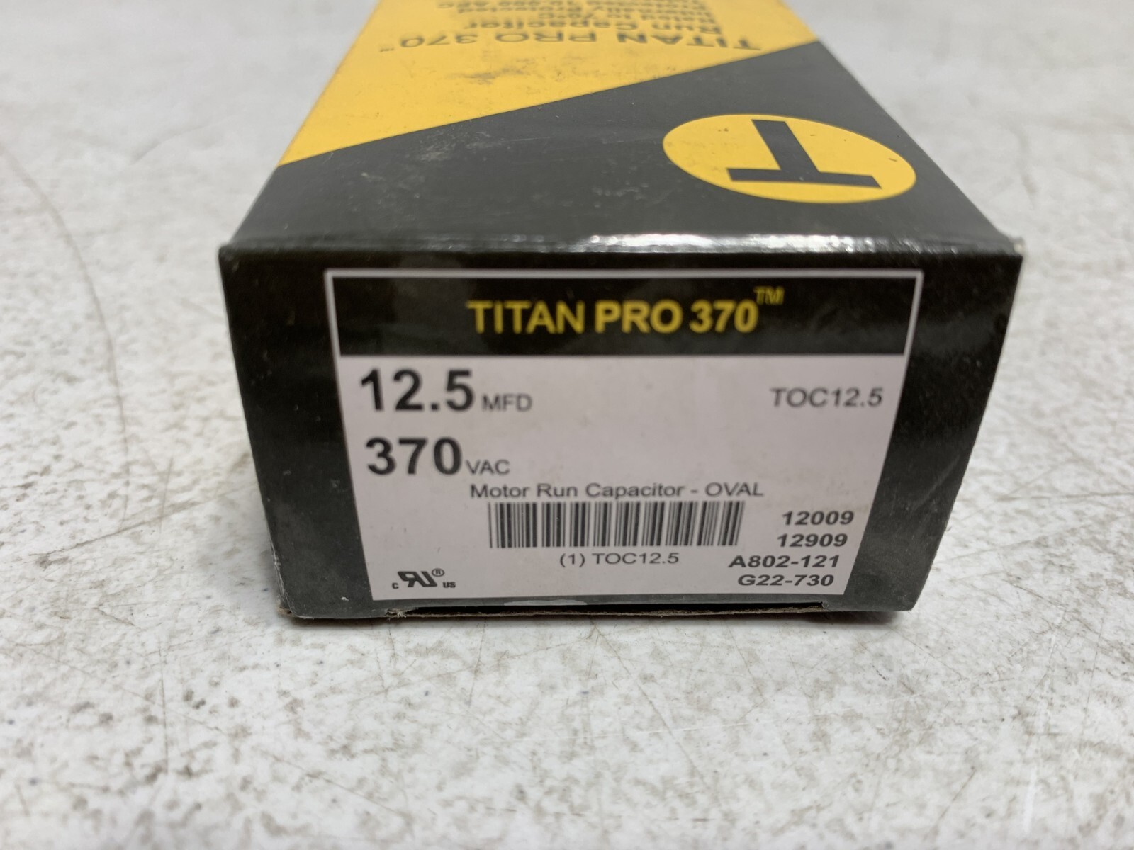 Titan Pro TOC12.5 Motor Run Capacitor 370VAC 60/50 Hz 12.5 MFD