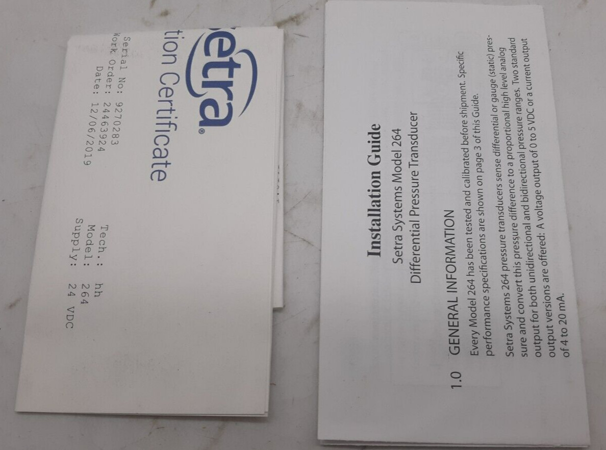 Setra DPT2641-001D-A Transducer